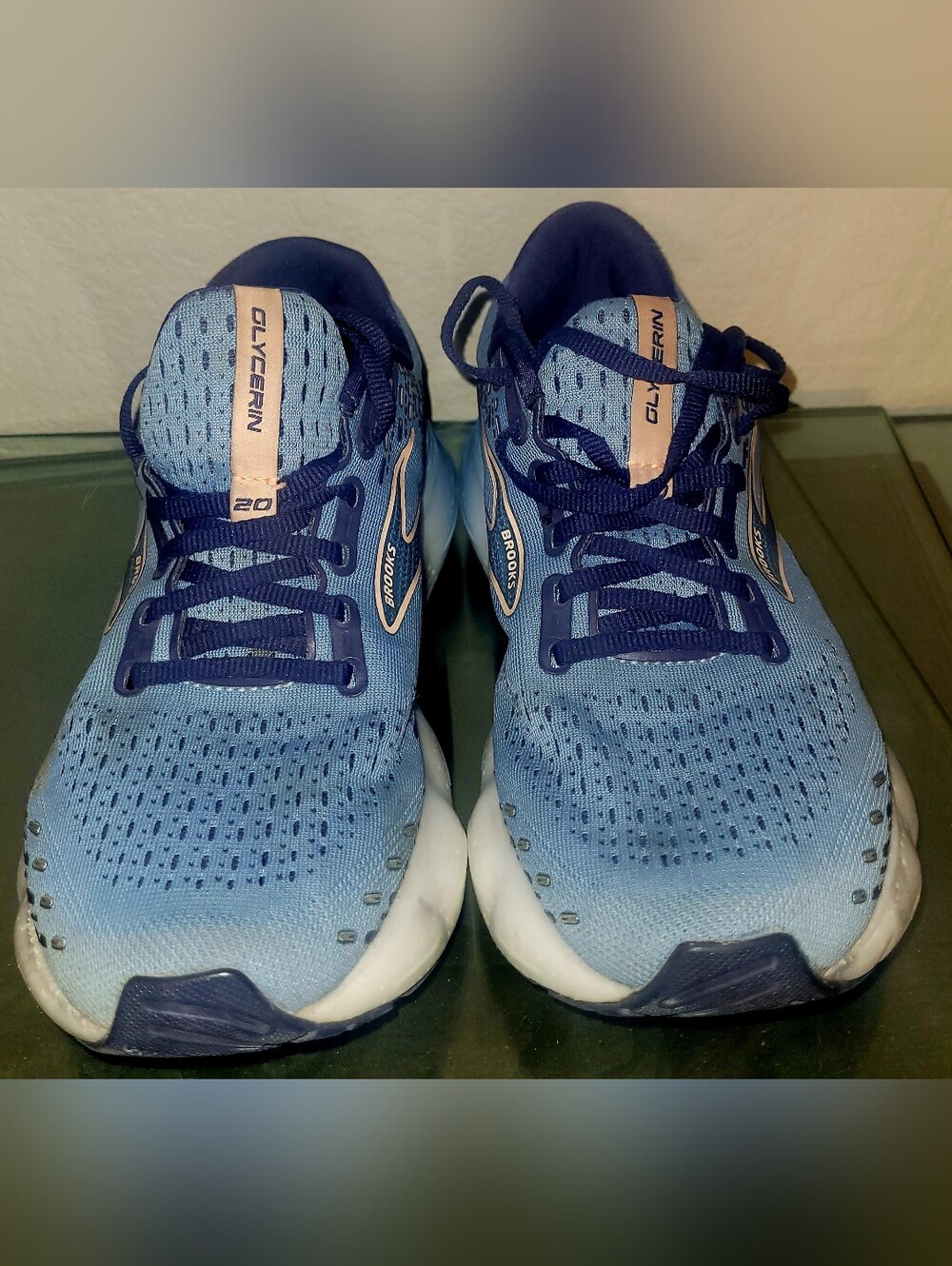Brooks Womens (Size 9.5 Medium B) Glycerin 20 Cushioned Running Shoes Blue